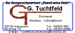 Tuchtfeld Holzbau Zimmerei Tischlerei Sägewerk Innenausbau Hahausen